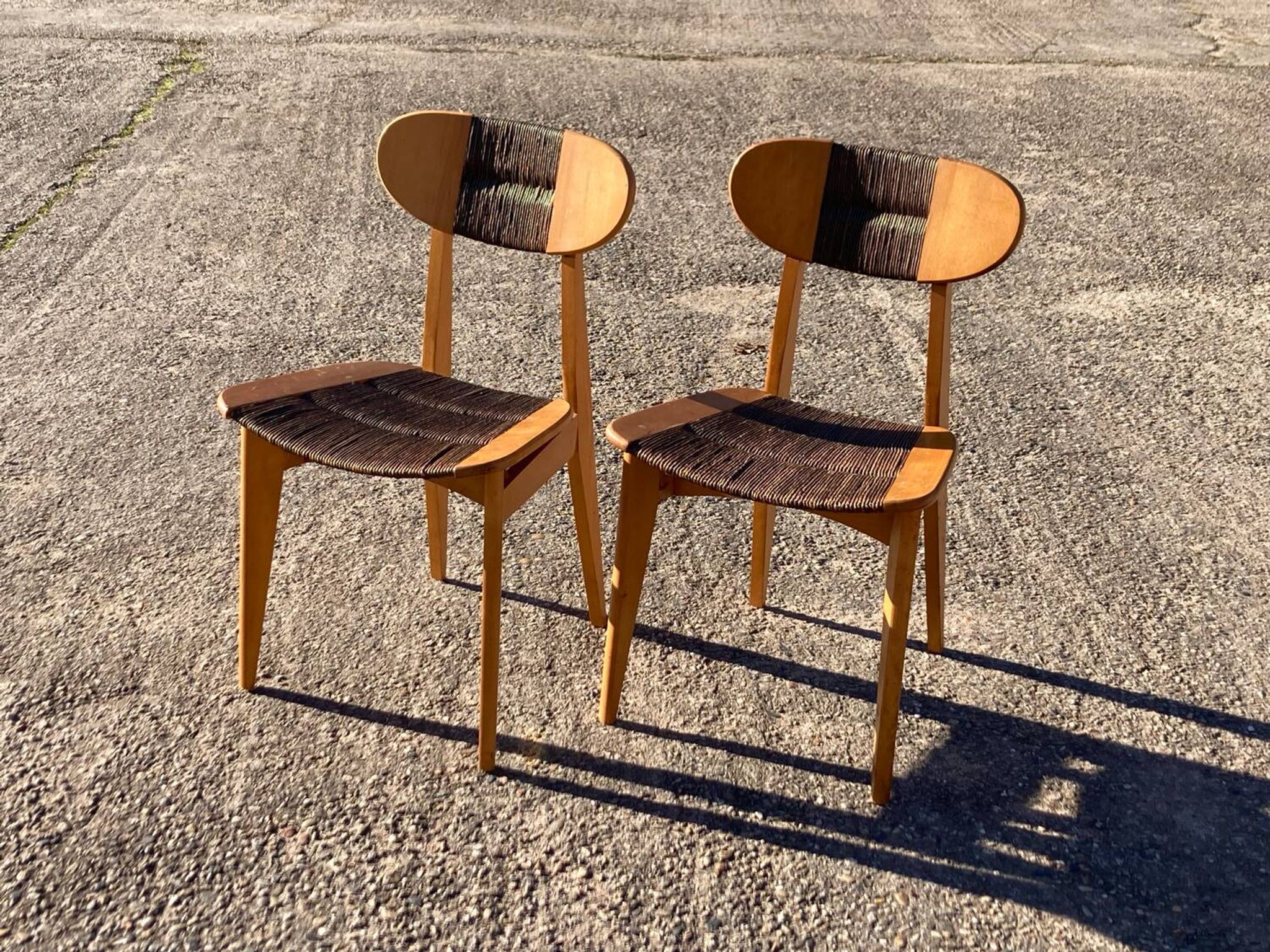 Paire de chaises Roger Landault pour Sentou