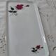 Porcelain ear cake dish Bavaria white décor roses fushia bordered gold