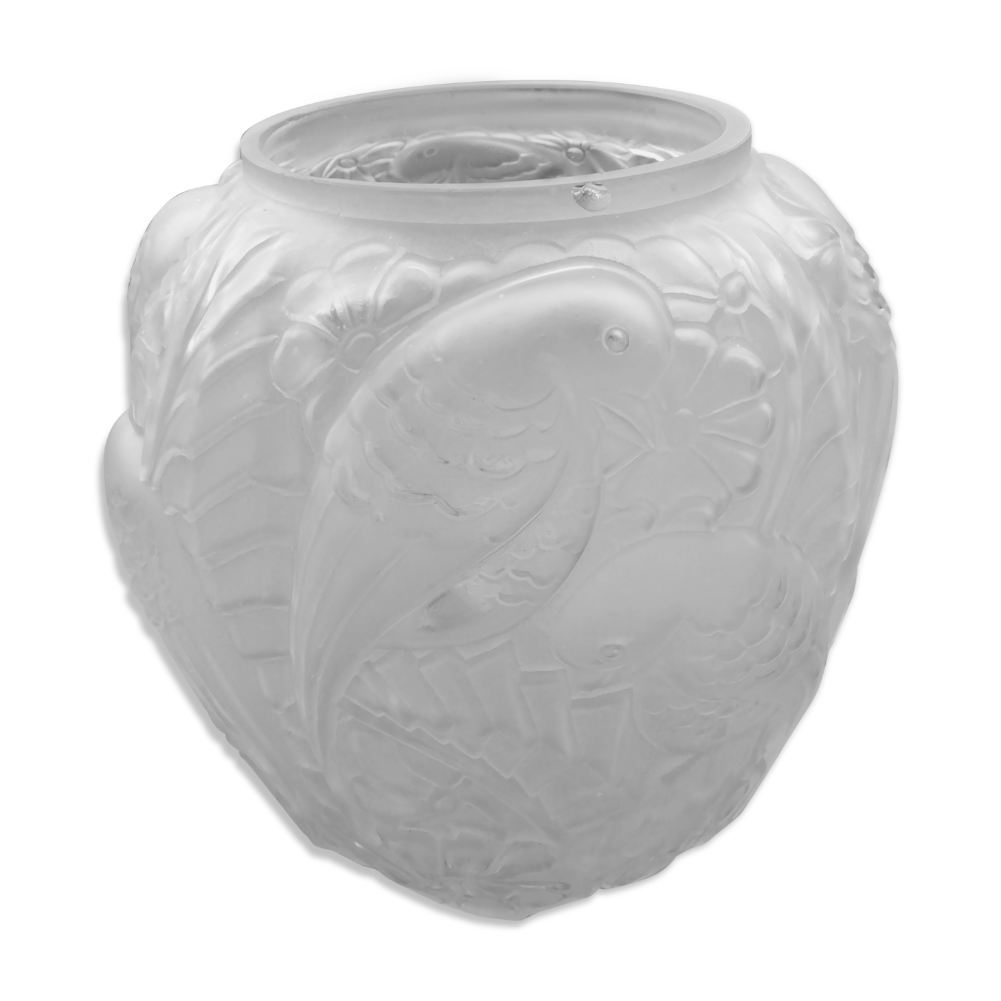 Vase boule moulé art déco