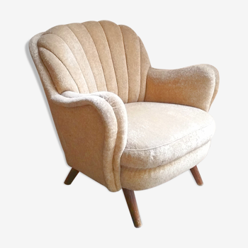 The 50 1940s Club Chair original mid century vintage beige yellow