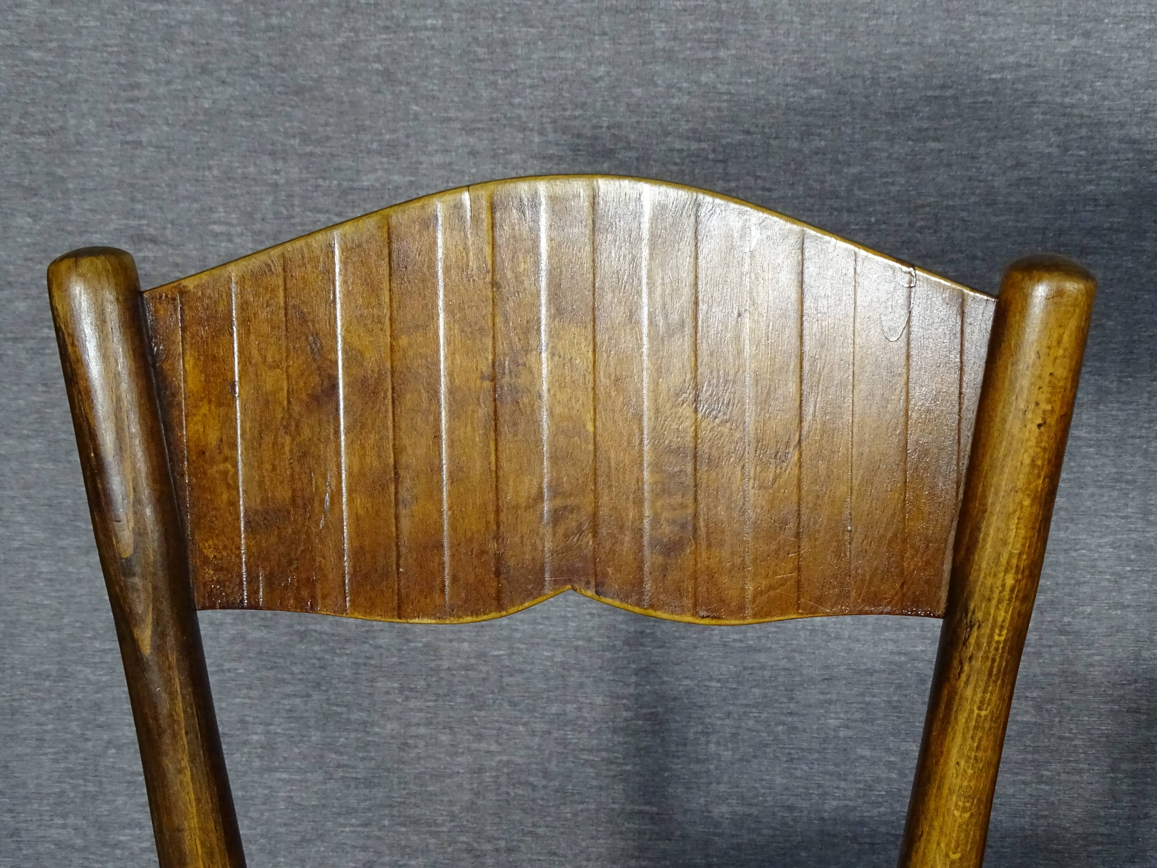 Set of 4 bistro chairs 1910/1930 curved wood, thonet, fischel etc