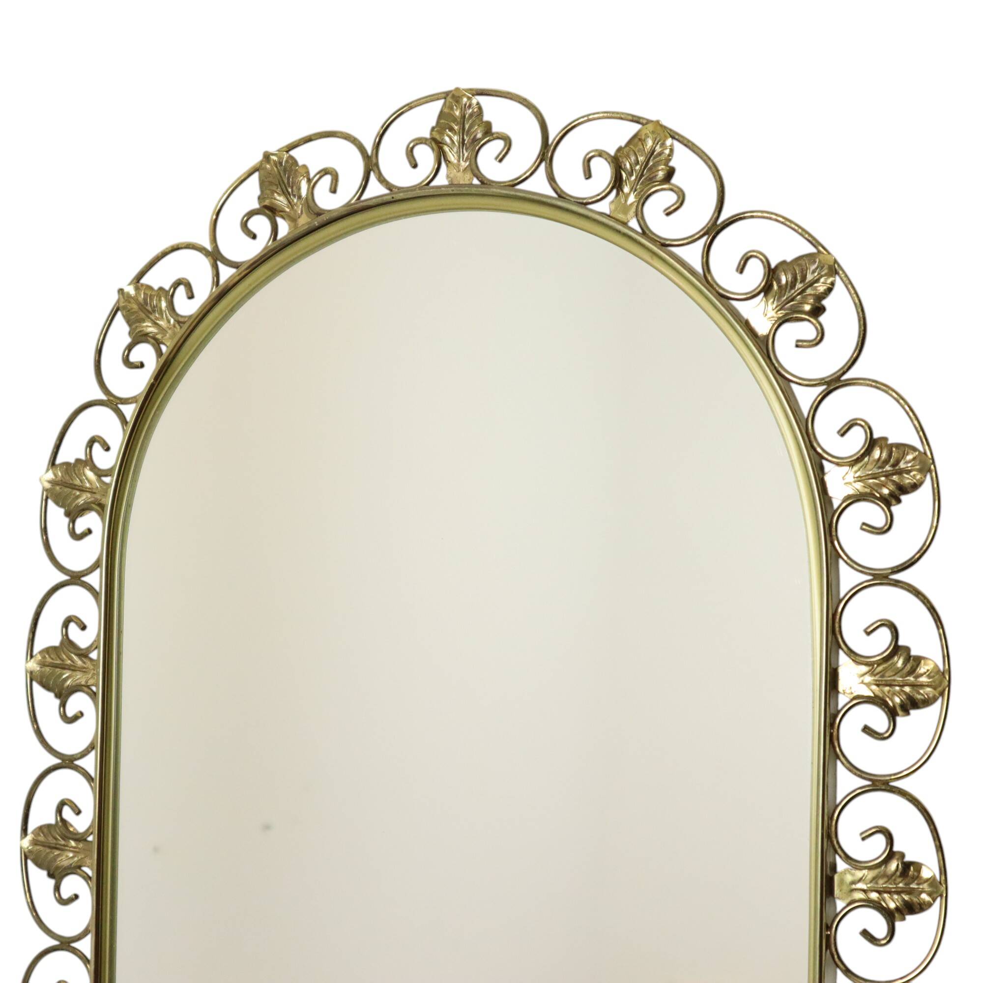 Miroir Deknudt Vintage Doré Métal Cuivré Acanthe