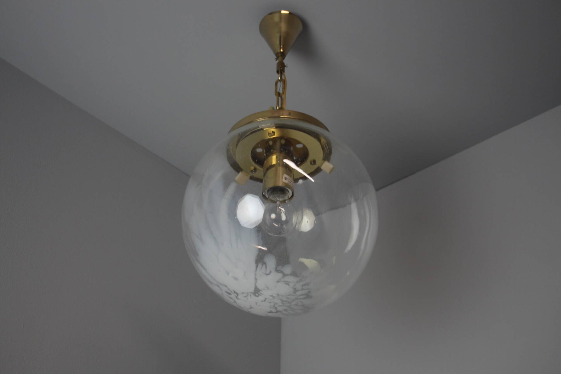 Vintage glass pendant light, Kamenický Šenov, 1970s.