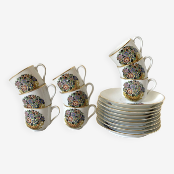 Limoges porcelain flowered coffee cups