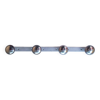 Coat rack with 4 chrome hooks 70s