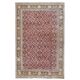 1970s Turkish Oushak Handmade Wool Cotton Pink Area Rug 112x175