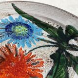 Plat Vallauris La Roue écume de mer fleurs