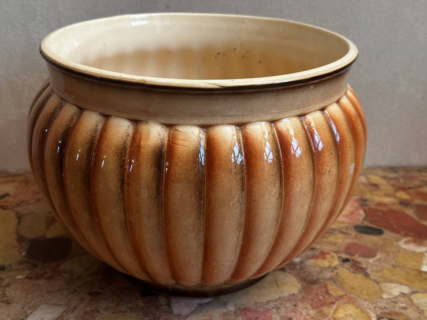 Grand Cache Pot en Céramique Vintage