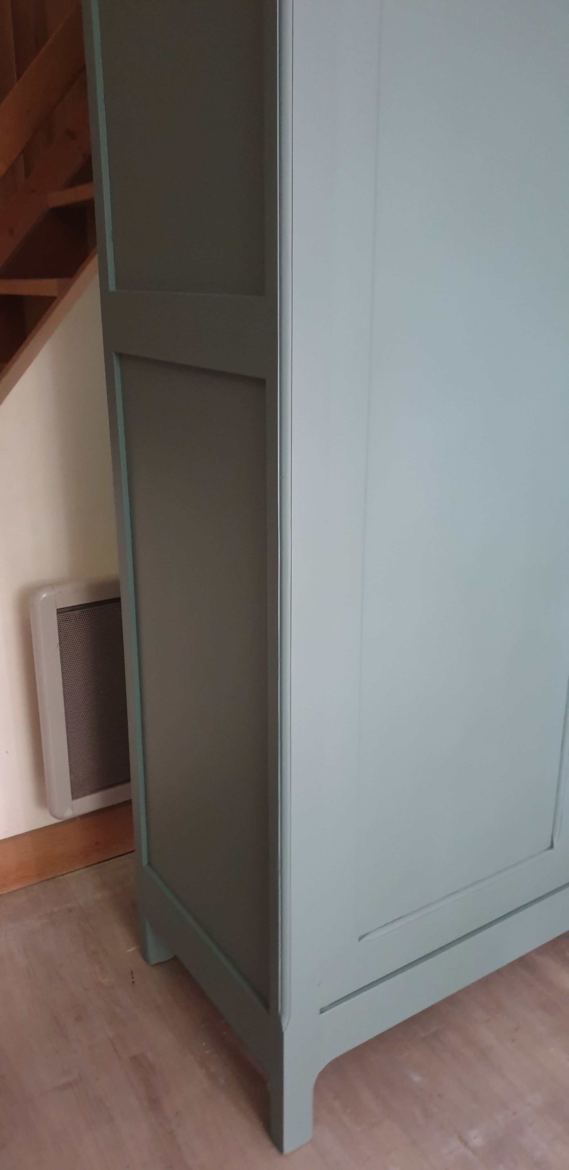 Green Parisian wardrobe of solid wood grey