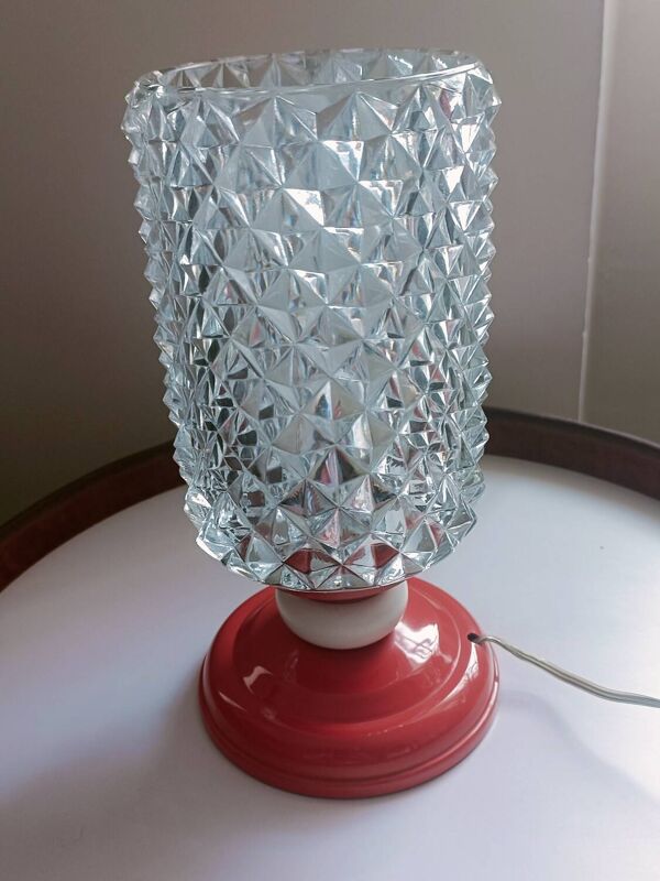 Lampe à poser pop orange années 60