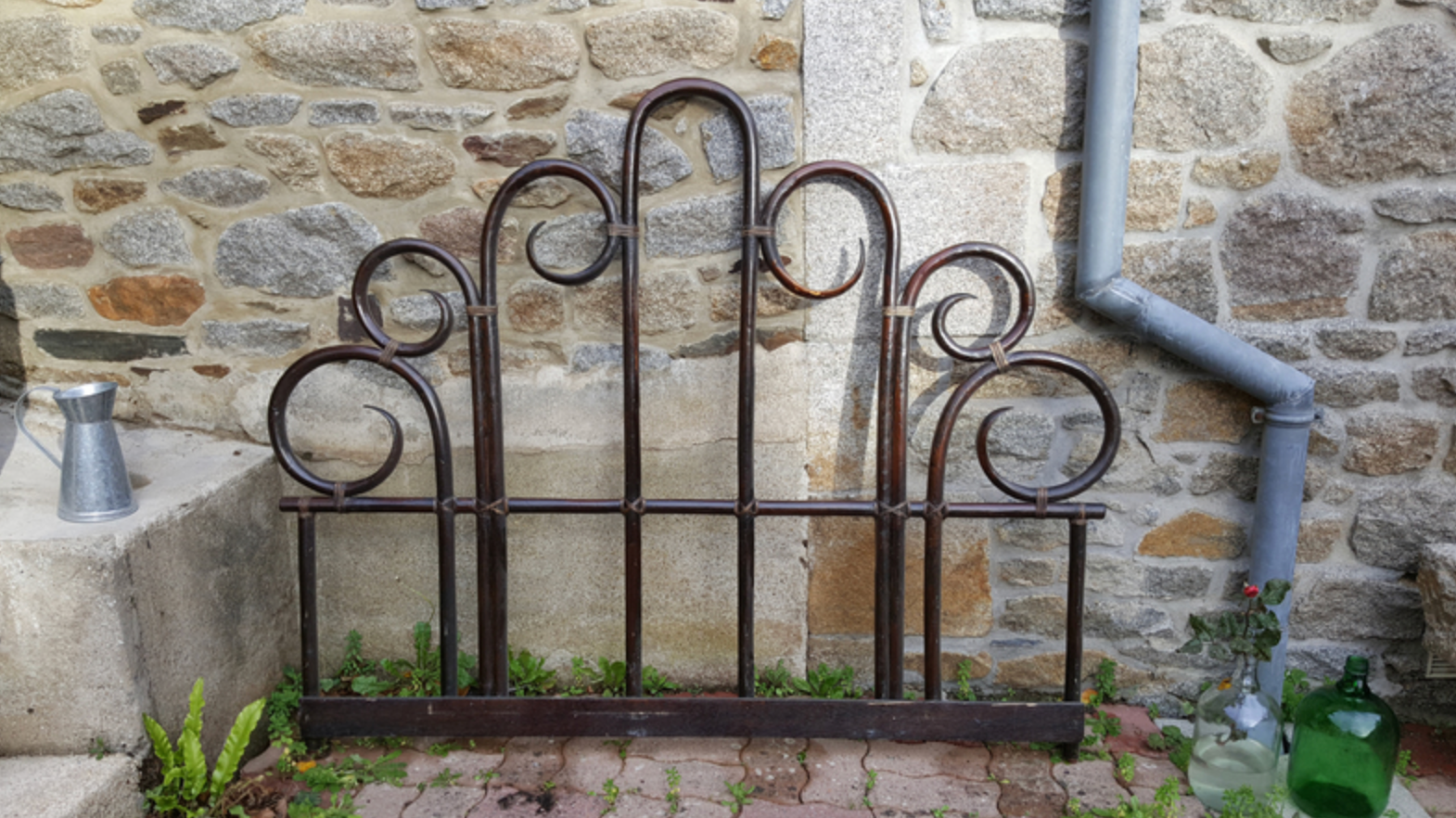 Vintage bamboo headboard 140 cm
