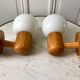 Pair of opline sconces and blond wood pine desgin years 60-70