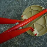 Ulisse cane stool/folding chair, red, Ivan Loss design, vintage Italian 1980s