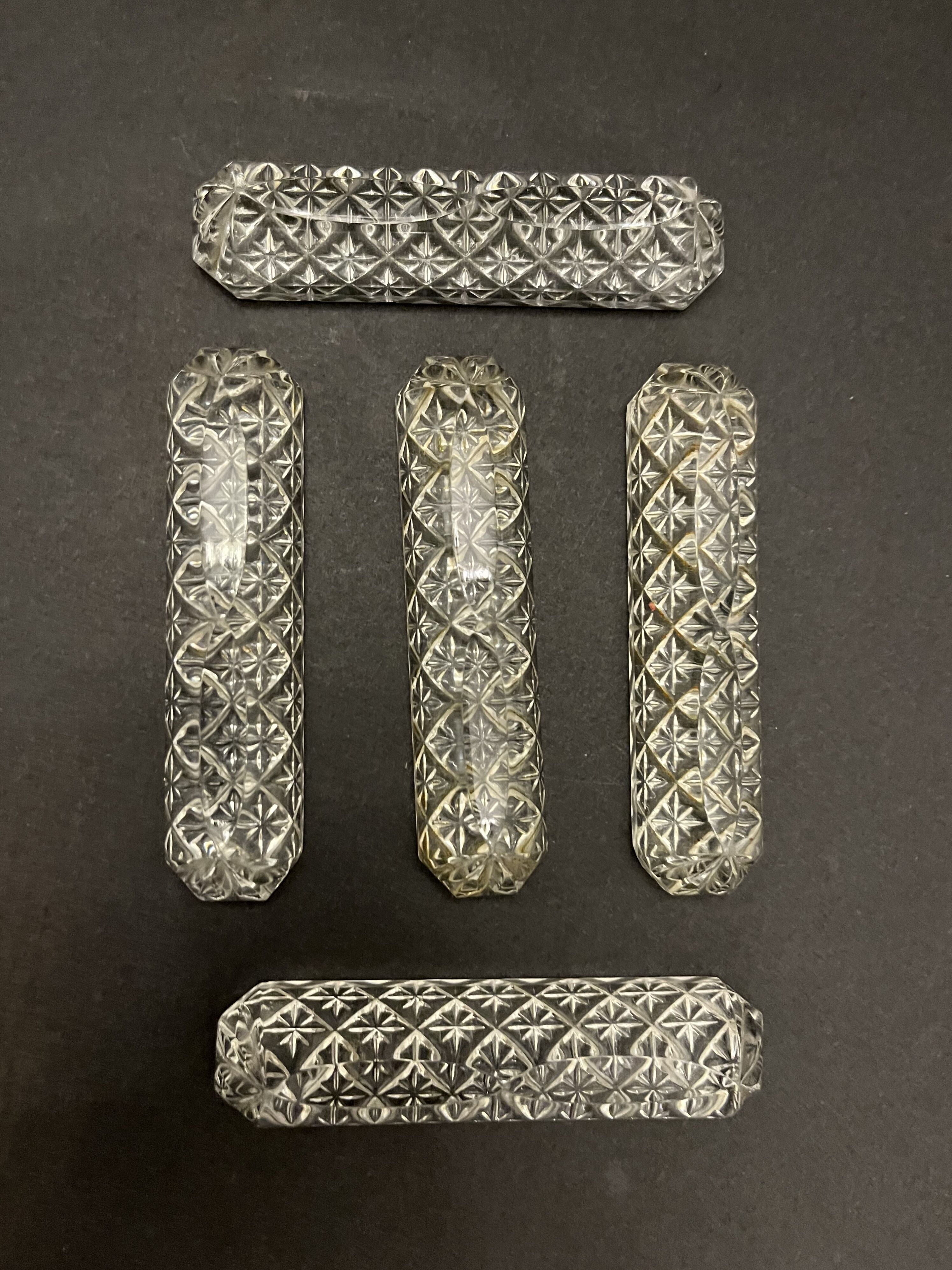 5 cut crystal knife holders