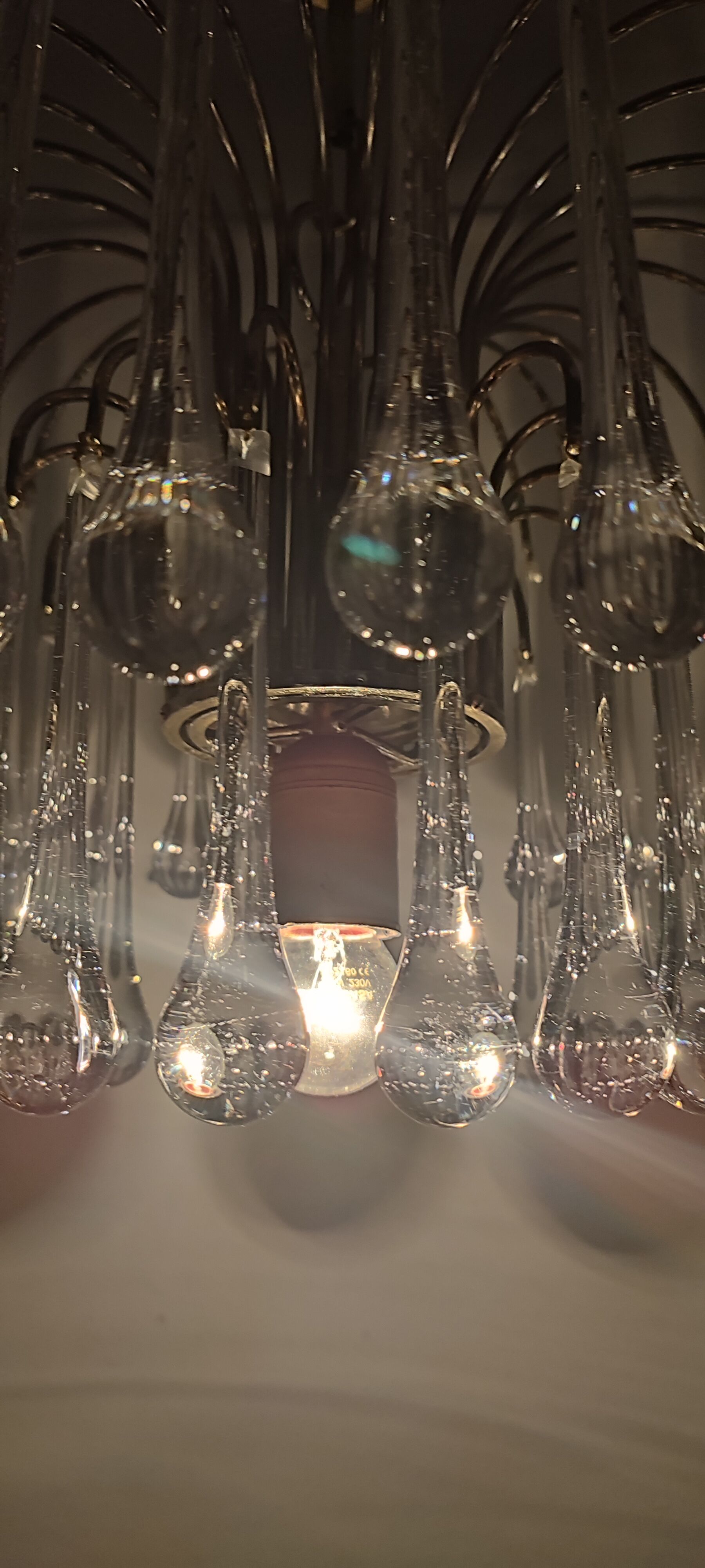 Ceiling lamp "Venini" of crystals. Italy 1970s