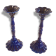 Vintage enameled cast-iron candleholders