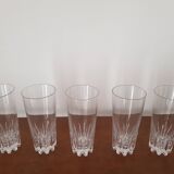 Set of 5 crystal orangeade glasses