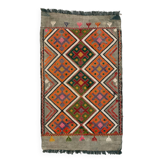 Vintage turc Mini Kilim 90x51 cm laine petit Kelim Runner, shabby Chic