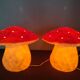 Paire de lampes champignon Heico vintage