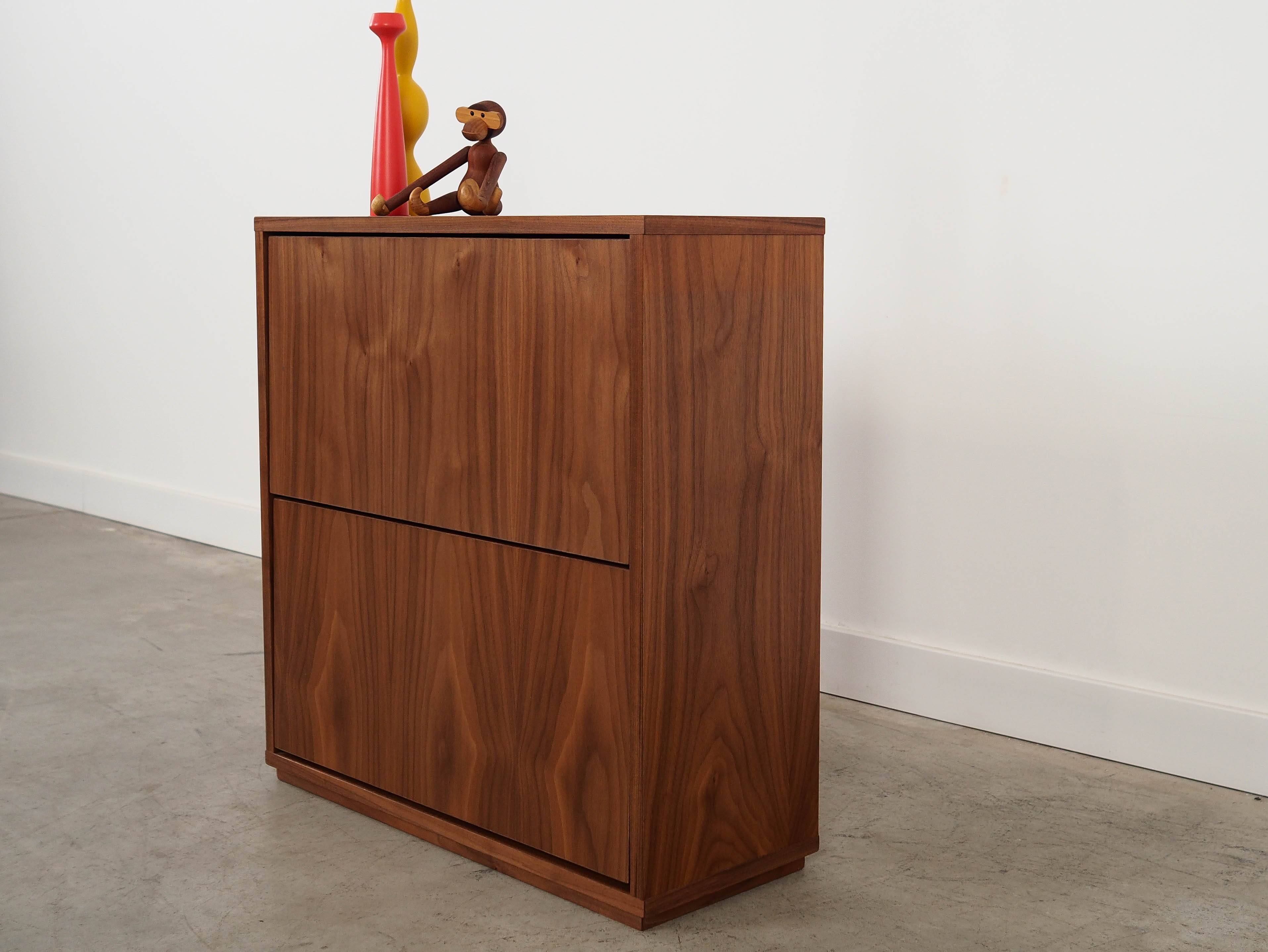 Walnut shoe cabinet, Scandinavian design