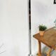 Lampadaire art déco Mazda chrome bois opaline