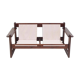Brazilian walnut sofa and mid-century fabric