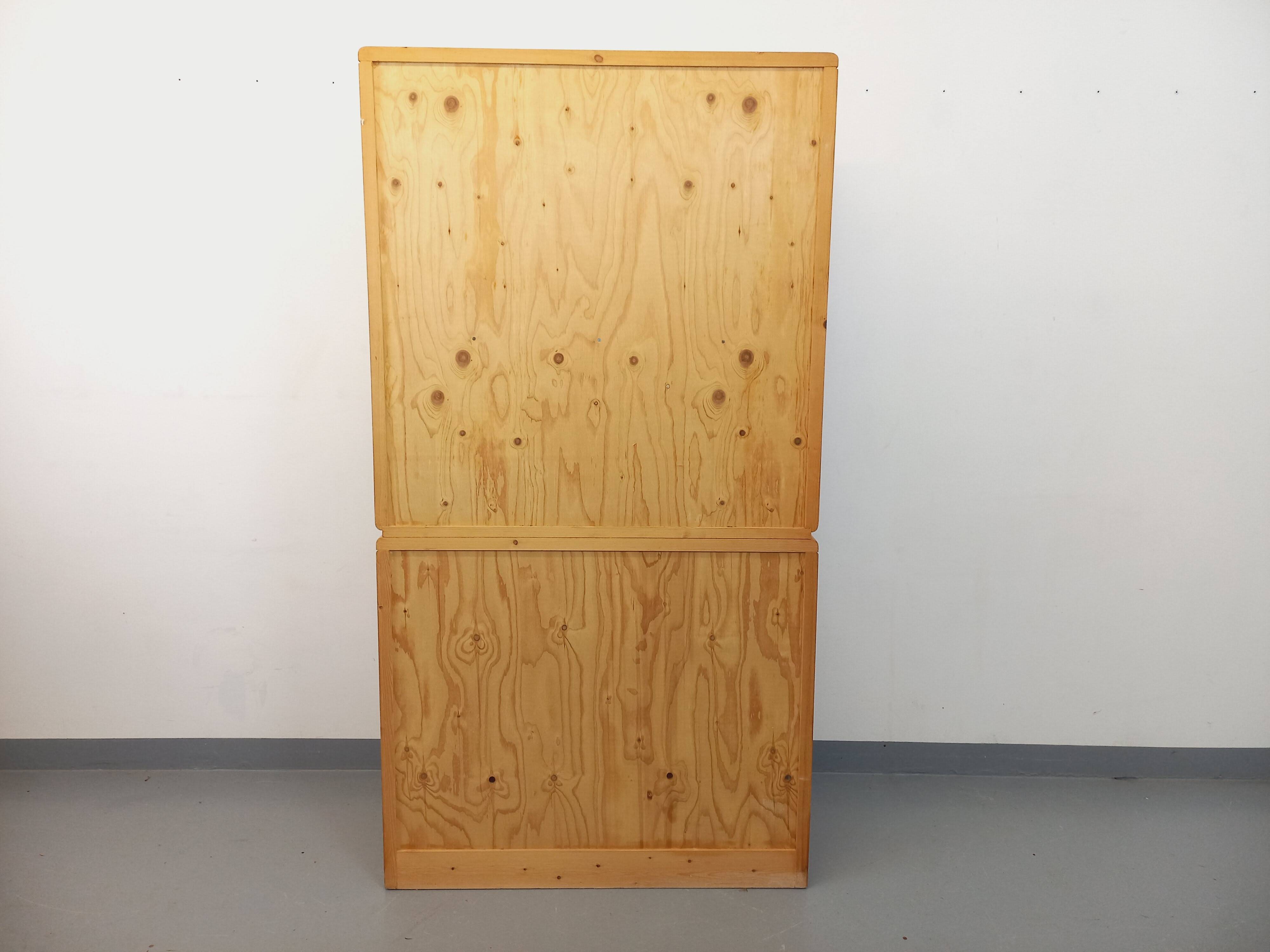 Charlotte Perriand Les Arcs vintage pine storage unit from the 60s 70s