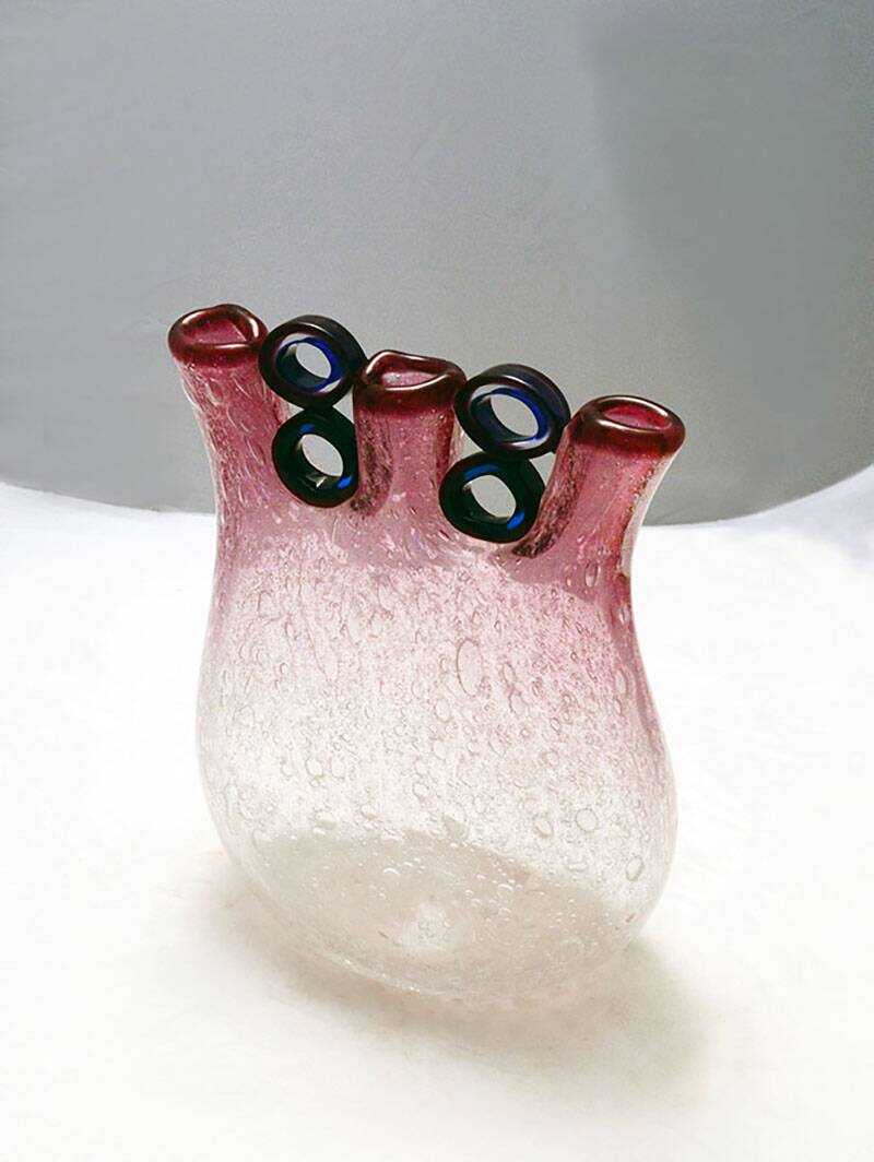 Anzolo Fuga for AVeM rare vase with rings, 1960s