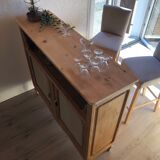 Meuble bois naturel et cannage