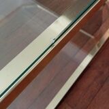 Table basse Italienne laiton et plexiglass 1970
