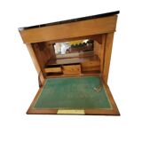 Old solid wood and black marble secretary