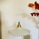Vintage scalloped opaline glass and gold-tone metal pendant light