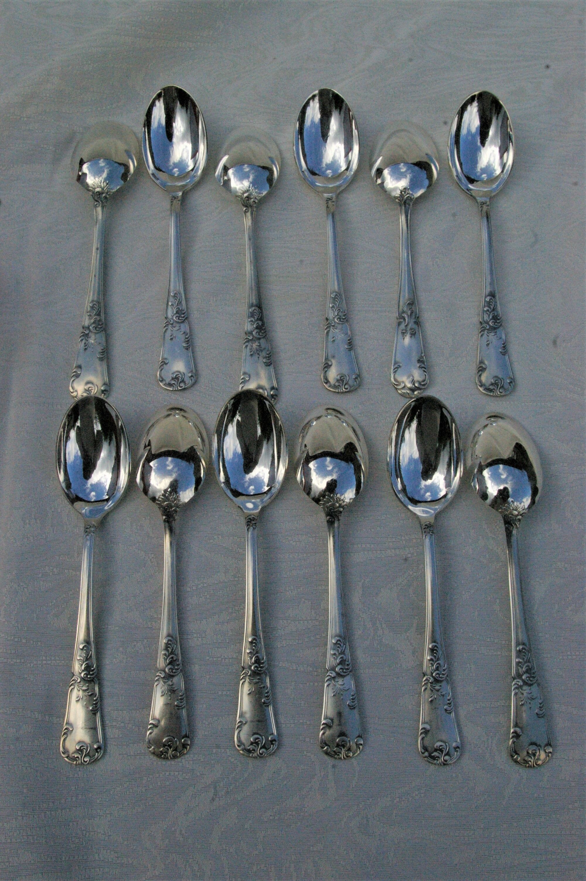 Silver metal housewife 37 pieces louis XV Marly style