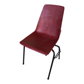 Grosfillex fantasia chair ref 2005 black metal & vintage burgundy shell