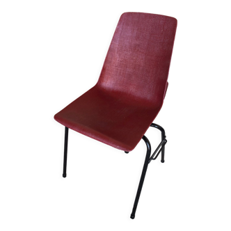 Chair grosfillex fantasia ref 2005 metal black & shell bordeaux