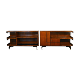 Modular sideboards in rosewood and brass 1960