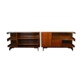 Modular sideboards in rosewood and brass 1960