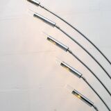 Midcentury Italian Arched Floor Lamp 5 Lights Chrome Metal and Lucite, 1960