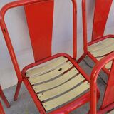 Series of 12 Tolix bistro chairs by Xavier Pauchard model T4 - 1950s