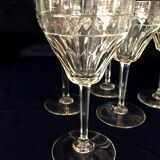 Suite of 6 stemmed glasses for cooked or digestive crystal wine size