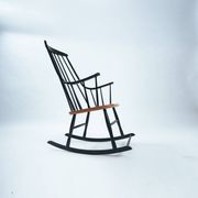 Fauteuil à bascule danois Lena Larsson Grandessa du milieu du siècle, années 1950