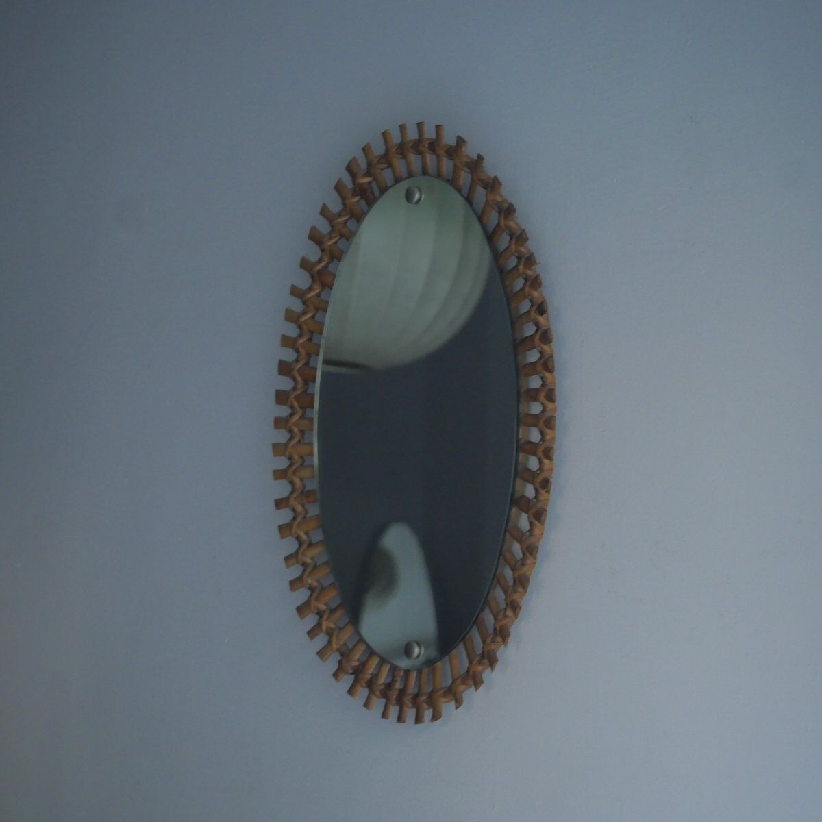 Large bamboo mirror, Italy, 1960s