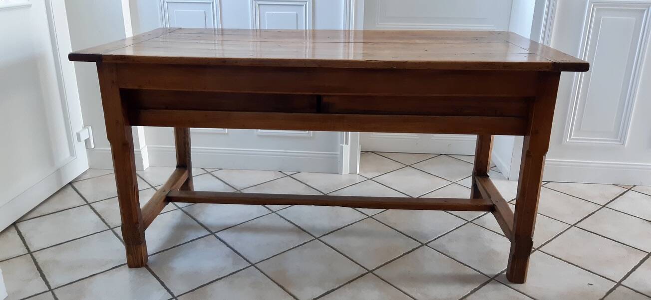 Table de ferme ancienne en bois de hêtre XIXème