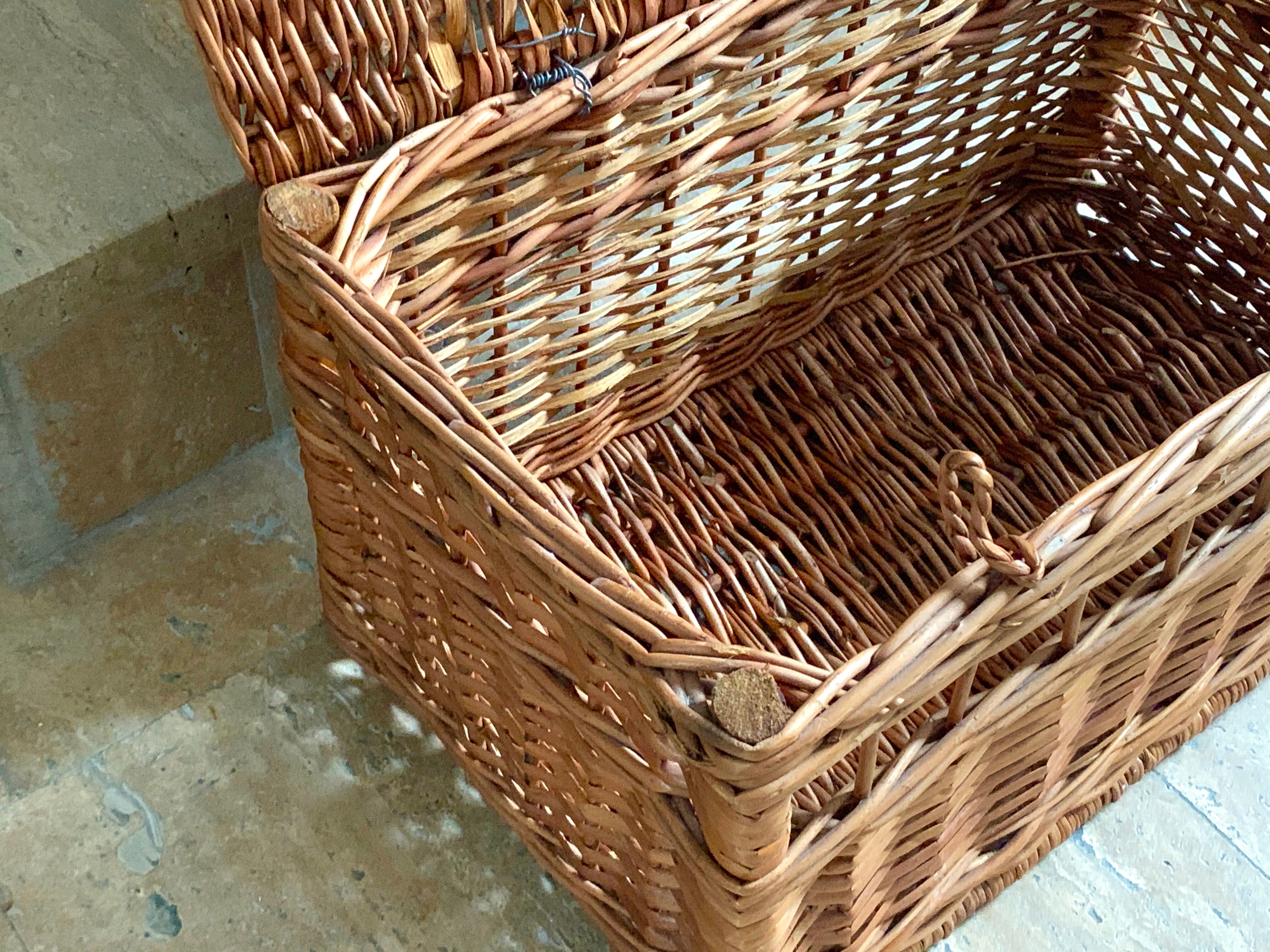 Wicker transport basket, 1960s