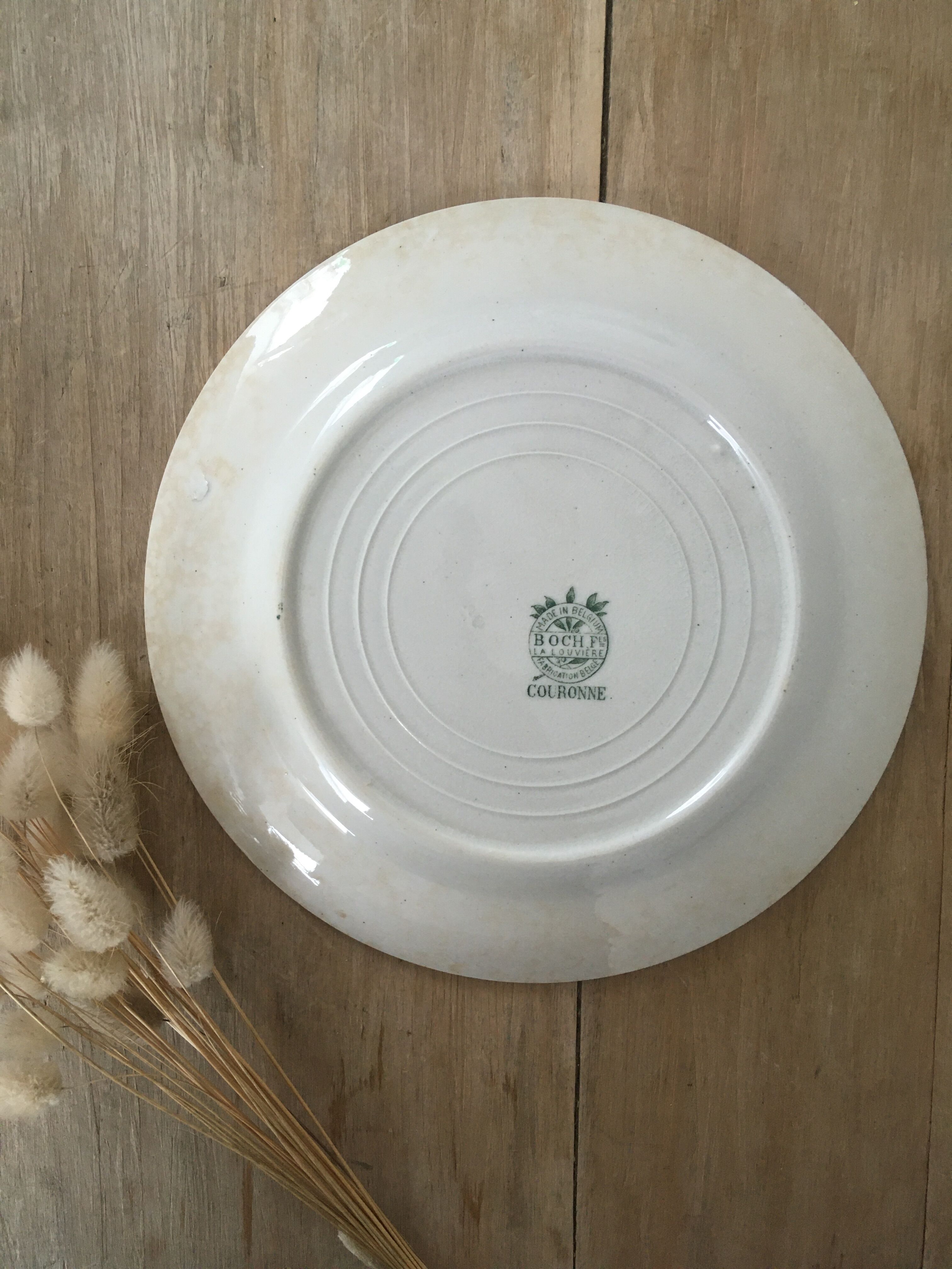 Lot 6 mismatched iron earth dessert plates
