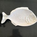 Ceramic dish white fish breaks