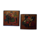 Two wooden paintings carved and painted, Breton naïve art 1950s