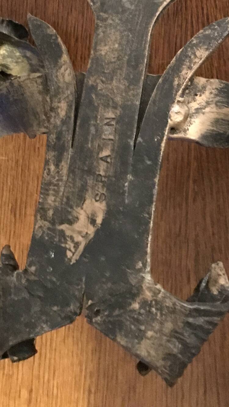 Pair of brutalist candle holder sconces