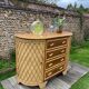 Vintage rattan and oak sideboard 1960-70