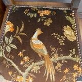 Set de 2 chaises vintage en velours oiseaux 1960-1970, état comme neuf.